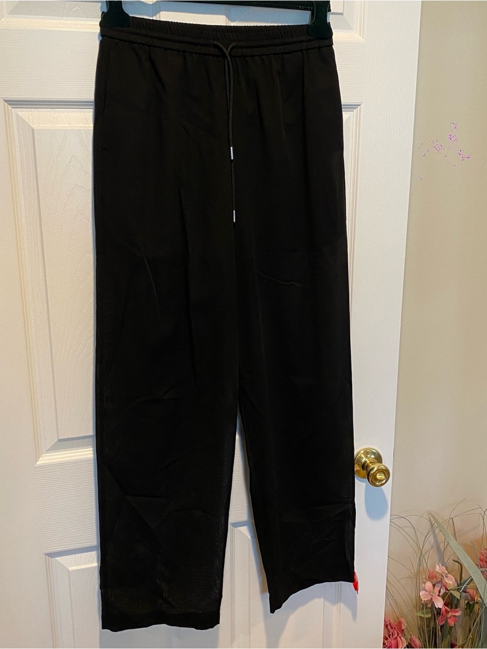 NWT Theory Drawcord Pull On Lightweight Wool Pants Black Petite P MSRP $315